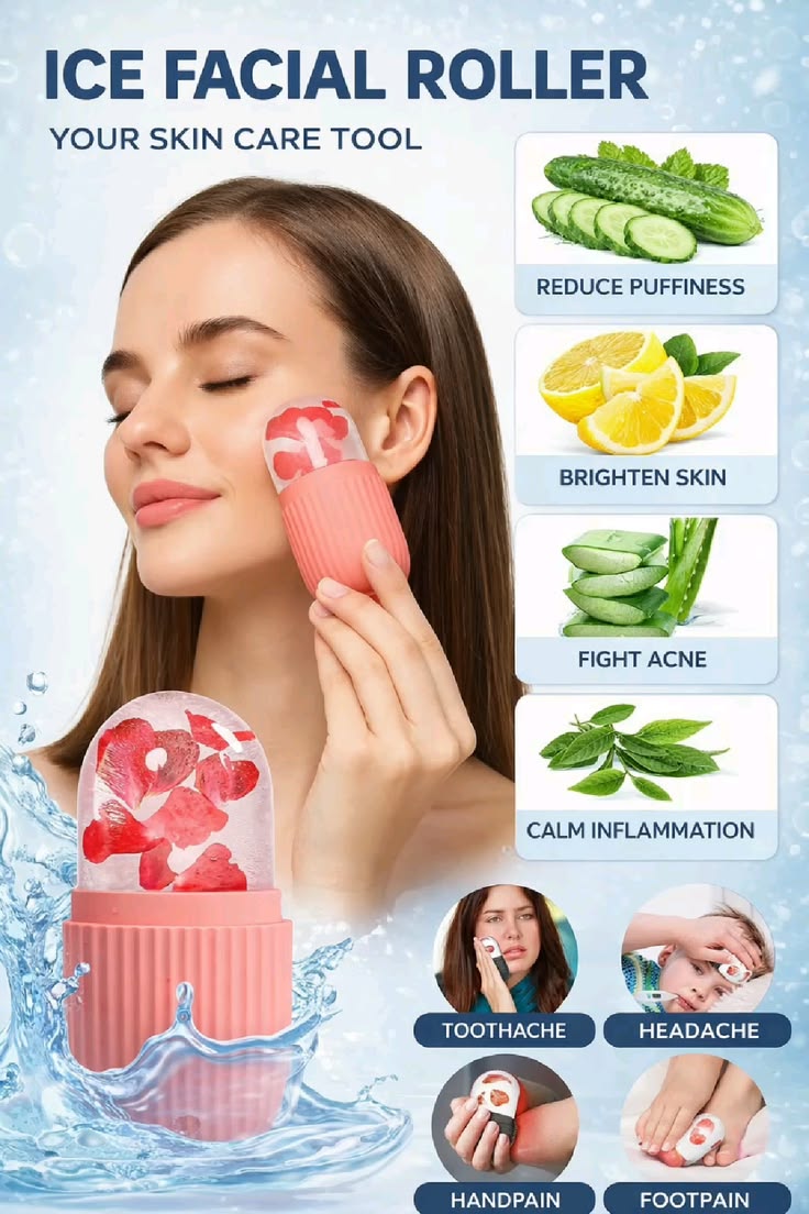 Ice Roller for Face – Instant Depuff & Glowy Skin