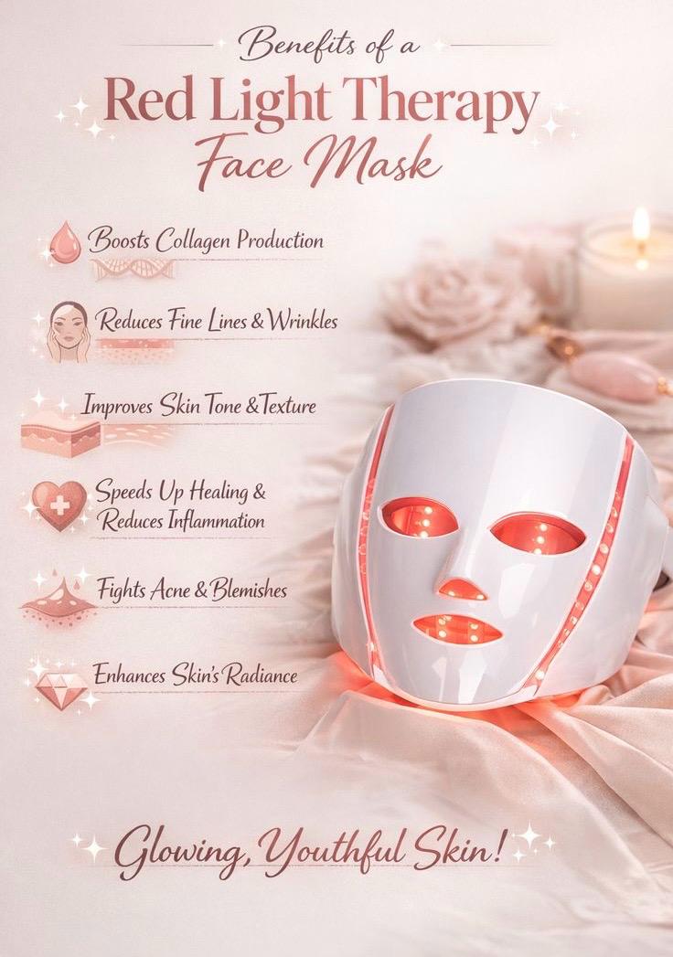LED Photon Rejuvenation Face Mask – Professional LED Light Therapy at home for Anti-Aging, Acne Treatment & Skin tightening|